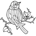 Vektorový obrázek ptáka s výšivkou vzor