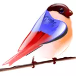 Grafika wektorowa kolorowy Sparrow na gałęzi drzewa