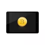 Bitcoin on iPad vector image