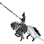 Disegno del cavaliere nero con armatura vettoriale