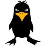 Angry tux color clip art