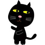 Schwarze Katze und Mond-Vektor-ClipArt