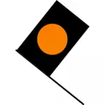 Vector graphics of black with orange circle flag