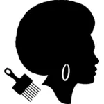 アフリカ系アメリカ人女性のシルエット プロファイル ベクトル画像