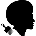African American male silhuett profil vektorbild