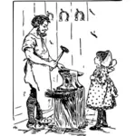 Blacksmith and girl