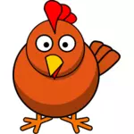Illustration vectorielle de poulet caricature confus