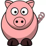 Вектор, рисунок из мультфильма Свинья с витой хвост