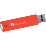 Illustration vectorielle de clé USB rouge avec support de sangle