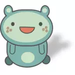 Blue cartoon cat vector graphics