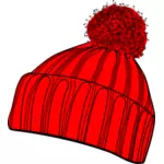 Vektor Zeichnung der rote Winter-bobcap