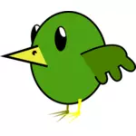 Cartoon vektorgrafik med grön fågel