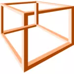 Optische Täuschung ein unmöglich orange Bau-Vektor-ClipArt