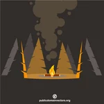 森林中的篝火