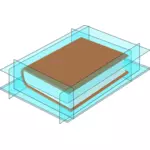3D book in blue glass case