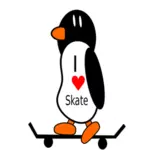 Pinguin auf einem skate