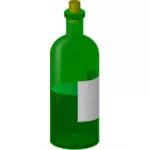 Verde botella con el vector de la etiqueta