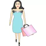 Kvinnliga shopper vektorbild