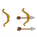 Arco y flecha para un juego vector de la imagen