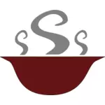 Bowl of steaming soup vector illustration
