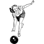 Illustrazione vettoriale di bowling donna