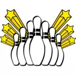 בתמונה וקטורית של סמל סיכות באולינג