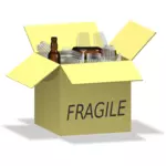 Imagine vectorială a cutie plină de obiecte fragile