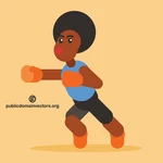 Negru boxer desen animat grafica