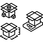 Packaging instruction icons vector drawing