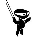 Ninja caracterul silueta vector imagine