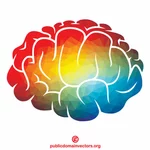 Sylwetka ludzkiego wzoru koloru mózgu