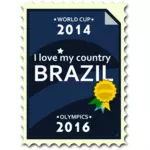 ブラジル オリンピックやワールド カップの郵便スタンプ ベクトル画像