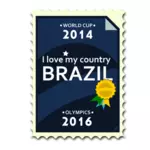 ブラジルのオリンピックやワールド カップの切手ベクトル画像
