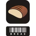 Vector tekening van twee stuk sticker voor brood met barcode