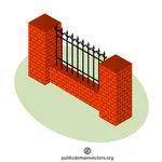 Кирпичные стены ограды