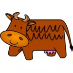 Ilustracja wektorowa przyjazny brązowe krowy