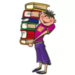 Boy holding books vector image