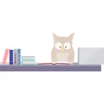 Owl reading illustration