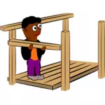 別の木材のフレームを構築