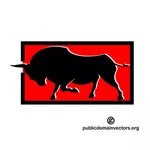 Bull na červeném pozadí