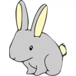 Vector illustration of cute fat bunny for coloring book