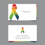 Цветные ленты шаблон визитной карточки
