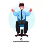 VR-kypärää käyttävä liikemies
