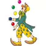 Vektorikuva jonglööri-klovnista