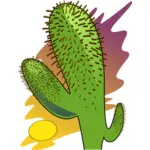 Wektor clipart kreskówka kaktusów w upalne słońce
