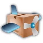 Векторное изображение картонной коробке Пропеллер самолета