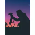 Cameraman in de zonsondergang