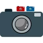 three digital cameras icon vector graphics