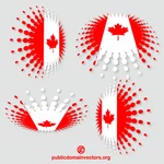 Diseño de semitonos de banderas canadienses