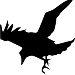 Gambar vektor siluet burung gagak